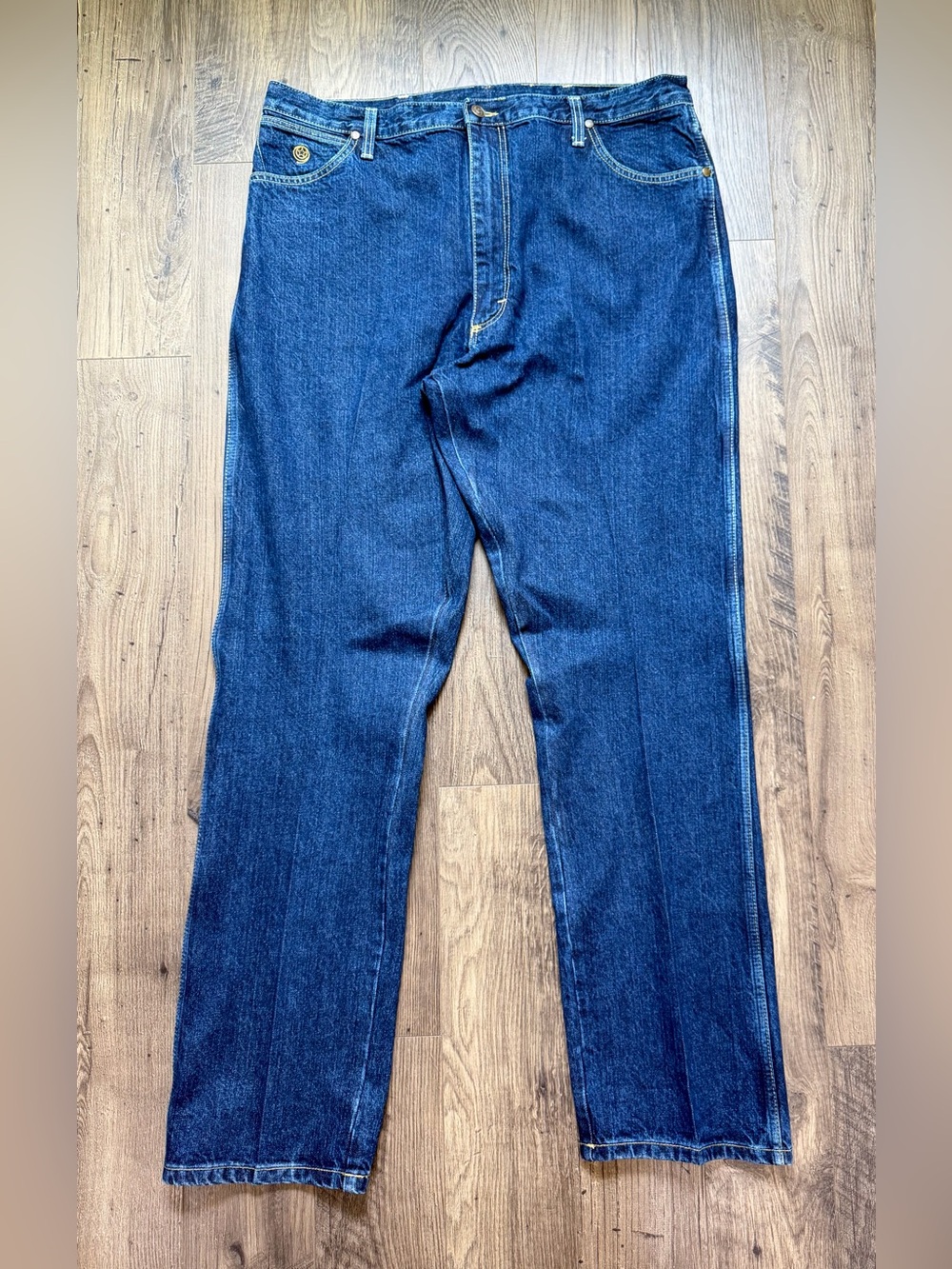 Wrangler Men’s 42x34 Blue Jeans 100% Cotton Western Cowboy Cut Denim